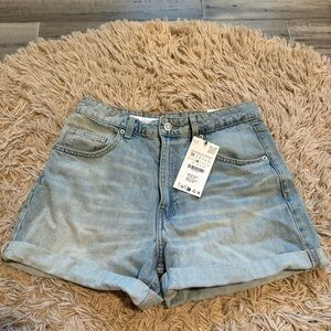 Zara High Waisted Mom Shorts